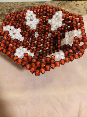 Handmade beaded basket